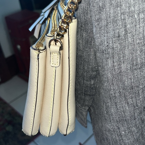 DKNY   Crossbody bag  Three zippered compartments  ivory/cream  Genuine leather - Picture 6 of 16